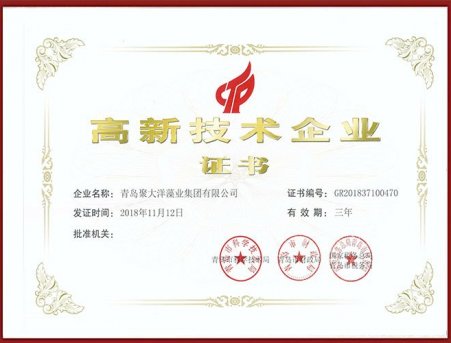 高新技術(shù)企業(yè)證書